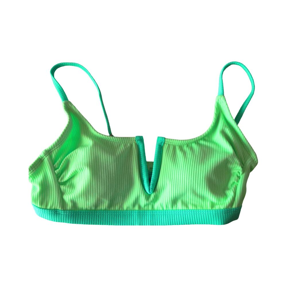 Green two tone swim top